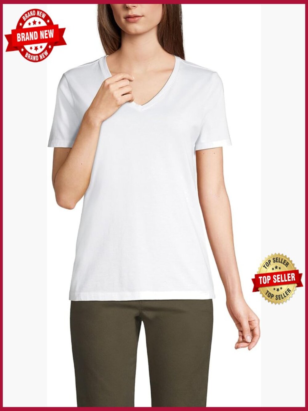 Relaxed Fit Supima Cotton V-Neck T-Shirt - Soft & Breathable